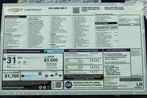 2014 Chevrolet Sonic LT, US $16,896.00, image 6