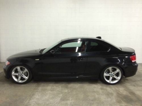 2008 bmw 1 series 2dr cpe 135i * black/red heated leath