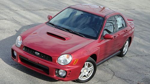 Rare sedona red pearl 2002 subaru impreza wrx turbo-awd-1owner-mint-stock-manual