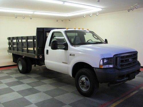 2003 ford f350 powerstroke diesel 4 wheel drive dump bed stake bed truck!