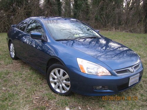 2007 honda accord coupe ex-l navigation leather 2 door 3.0l v6 low reserve