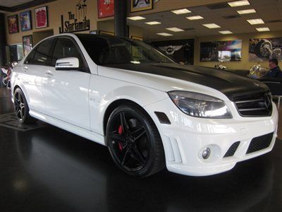 2010 mercedes benz c63 amg 4 door sedan white navigation