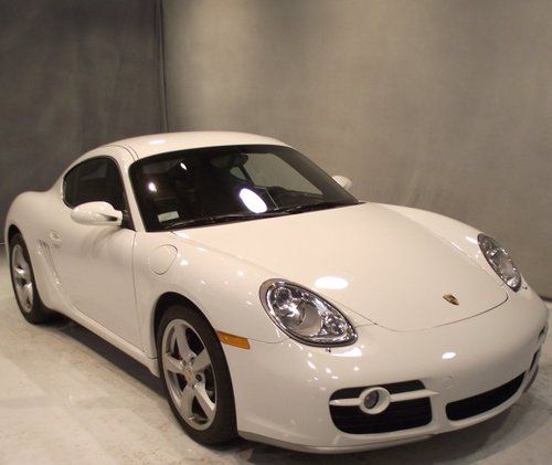 Crtfd 2006 06 porsche cayman s coupe white/brown 25k miles clean carfax +exhaust