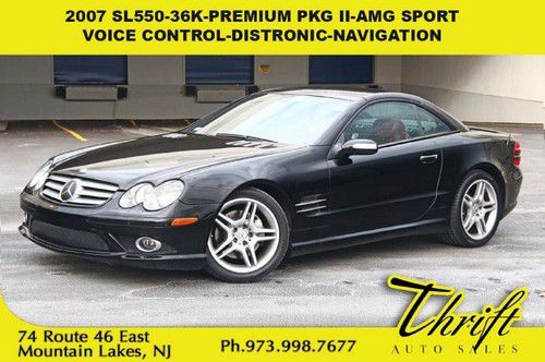 07 sl550-36k-premium pkg ii-amg sport-voice control-distronic-navigation