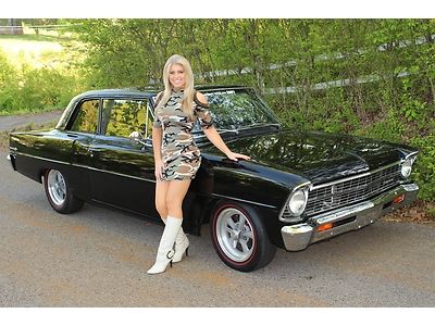 1967 chevy black beauty nova vintage air disc brakes drives a1 350/350 must see