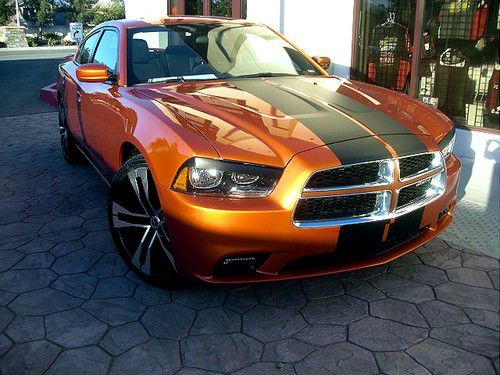 Dodge charger 2011 orange 3.6 liter 292hp 22" wheels &amp; tires custom look 11