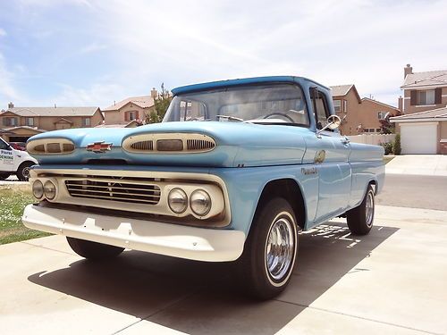 1960 chevy truck apache 10 short bed fleetside big window/ 235 motor