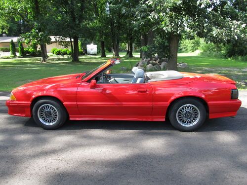 1988 asc mclaren mustang convertible gt lx 5.0 red gray int black top low miles