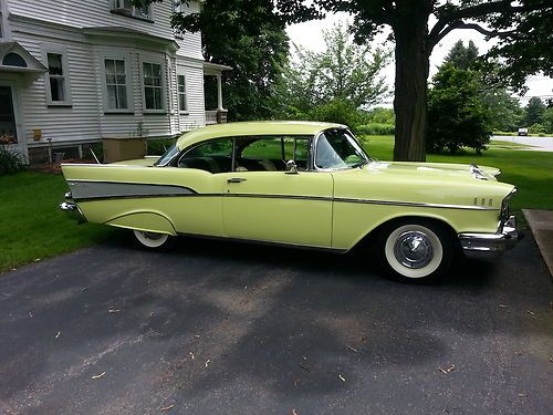 1957 chevy bel air 2dr. hardtop auto, color:  colonial cream