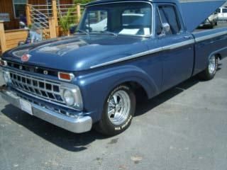 1965 ford f-100, truck has has frame off restoration,blue with grey interior