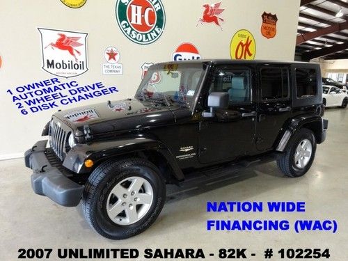 07 wrangler unlimited sahara,4x2,auto,hard top,6 disk cd,17in whls,82kwe finance