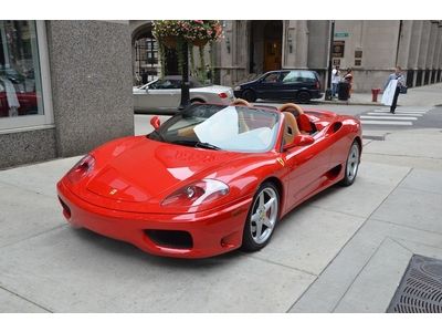 2001 ferrari 360 spider red/tan 4k miles!! 2 owner car very clean! f1 challenge!