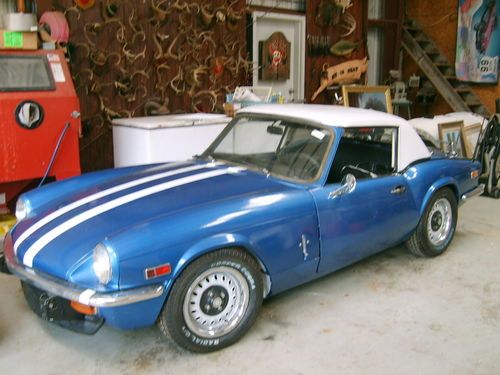 1979 blue triumph spitfire, hard top and convertible top,
