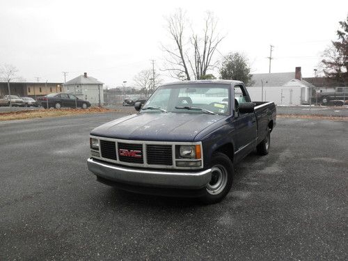 1993 gmc sierra 1500 s 4.3 v6 4x4 off road blue propane, gas no reserve!