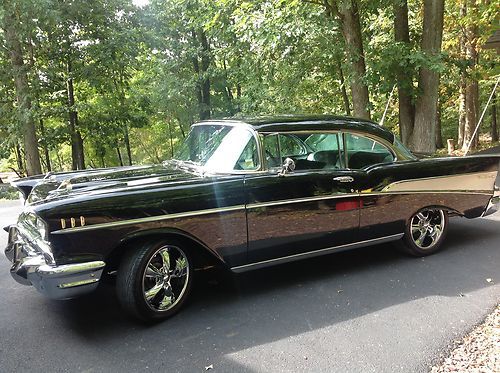 1957  chevy. belair  2 dr hard top  black