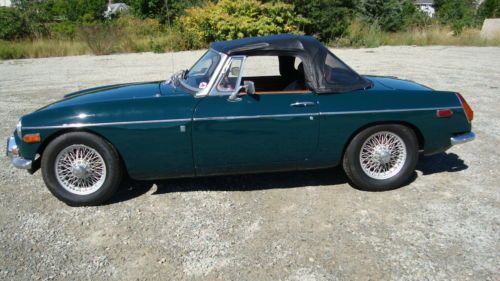 1972 MGB British Racing Green,chrome bumper,overdrive,tan interior,convertible, US $7,500.00, image 5