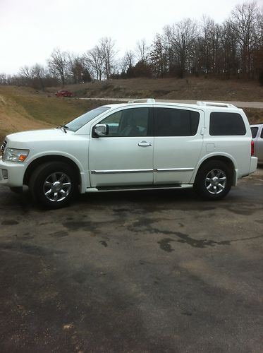 2005 '05 white infiniti qx56 4 door suv v8 awd fully loaded