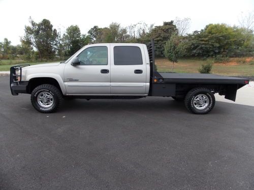 2004 chevrolet 2500hd duramax diesel 4x4 crew cab 8ft flatbed ls pkg no reserve!