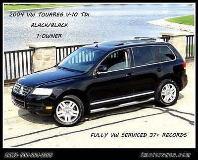 2004 vw touareg v-10 tdi blk/blk lthr navigation xenons serviced pdc 88k rare!!!