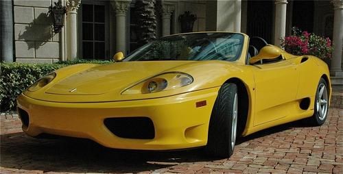 2001 ferrari 360 f1 spider convertible - giallo modena yellow with a black top