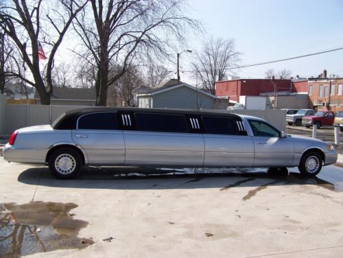 2001 lincoln stretch 120 fifth door limousine - silver with black vinyl top