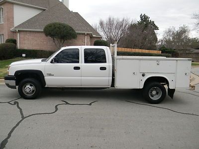 07 silverado k3500 crew cab 4x4 utility bed 6.6l duramax diesel automatic