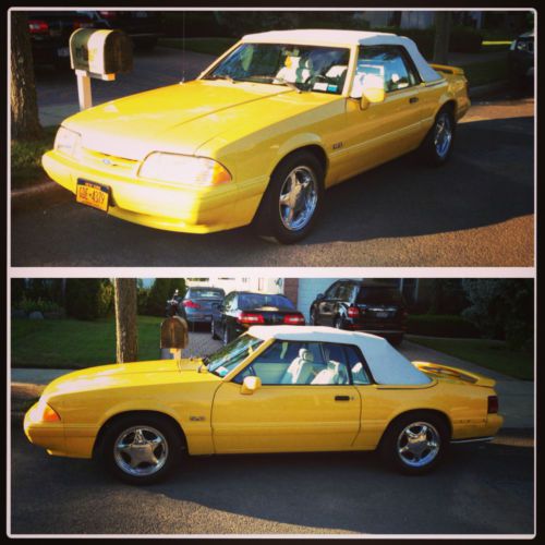 93&#039; ford mustang lx 5.0 canary yellow feature car, never redone-unmolested