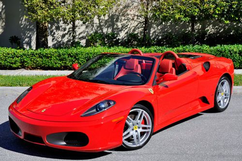 2007 ferrari 430 spider f1! 6k miles! red/red! serviced! carbon fiber! loaded!