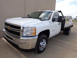 2011 chevrolet silverado 3500 wt regular cab 11 ft flatbeddiesel-2wd-low miles