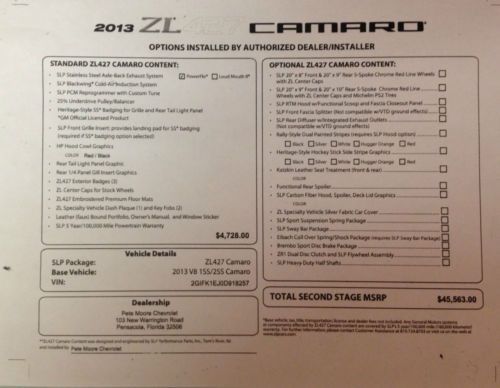 2013 ZL 427 CAMARO SLP PACKAGE, US $41,500.00, image 11