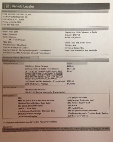 2013 ZL 427 CAMARO SLP PACKAGE, US $41,500.00, image 12