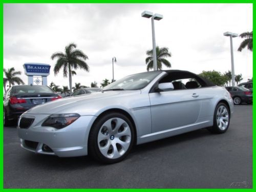 04 titanium silver 645-cic 4.4l v8 convertible *heated leather sport seats *fl