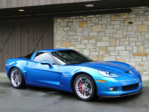 Z06 2lz only 10k miles chrome wheels, navi, bose, rare jet stream blue, 6 speed