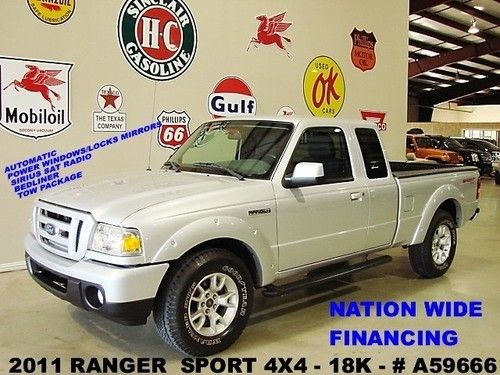 2011 ranger sport supercab 4x4,auto,cloth,bedliner,16in whls,18k,we finance!!