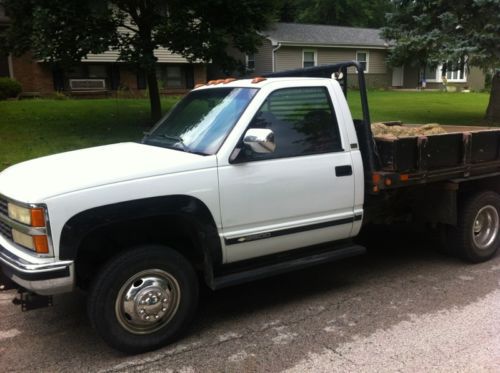 1992 chevy 2500 flatbed dump truck boss plow 4 wheel drive dually