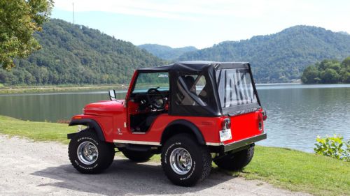 1977 cj5 jeep torch red 304 v8 3 speed