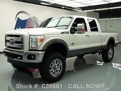 2011 ford f250 lariat crew 4x4 lifted sunroof nav 19k! texas direct auto