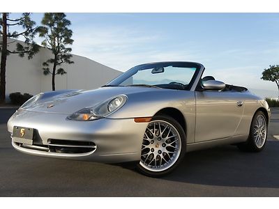 2001 porsche 911 carrera convertible navi 18" whls xenon silver 6 spd - clean -