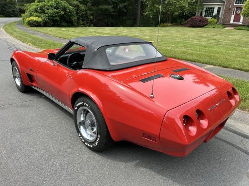 1974 chevrolet corvette red with black leather interior