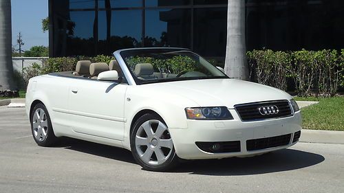 2005 audi a4 cabriolet white/tan black top florida clean title must see
