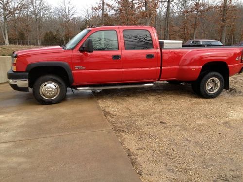 2007 chevy red silverado 3500 1-ton crew 4x4 lb dually 5 pass loaded special