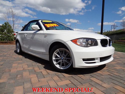 2011 bmw 128i convertible leather auto push start 1-series white 1-owner carfax
