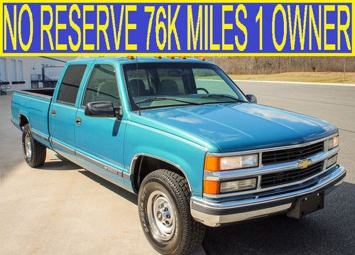 No reserve 76k miles 1 owner crew cab no rust 7.4l 97 99 01 02 sierra f-150 ram