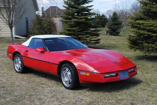 1990 chevrolet corvette red convertible 2-door 5.7l