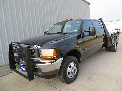 01 f350 lariat (7.3) power-stroke 4x4 crew cm-flat/bed carafax rare strong tx  $