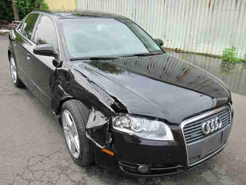 AUDI A4 2007 REPAIRABLE SALVAGE IMMACULATE 2.0 TURBO QUATTRO BLACK, US $7,500.00, image 3