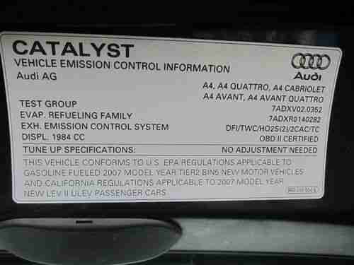 AUDI A4 2007 REPAIRABLE SALVAGE IMMACULATE 2.0 TURBO QUATTRO BLACK, US $7,500.00, image 11