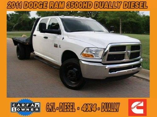 2011 ram 3500hd dully 4x4 crew cab leather power windows one owner clean carfax