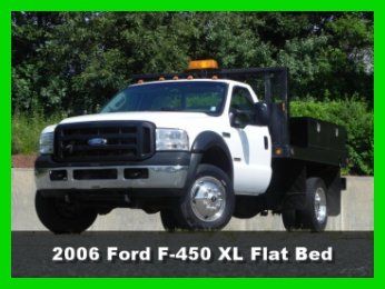 2006 ford f450 xl regular cab flat bed truck 4x4 4wd 6.0l powerstroke diesel