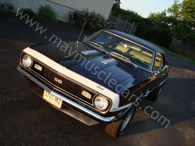 1968 camaro ss 396/375hp 4 speed rare blk with gold interior